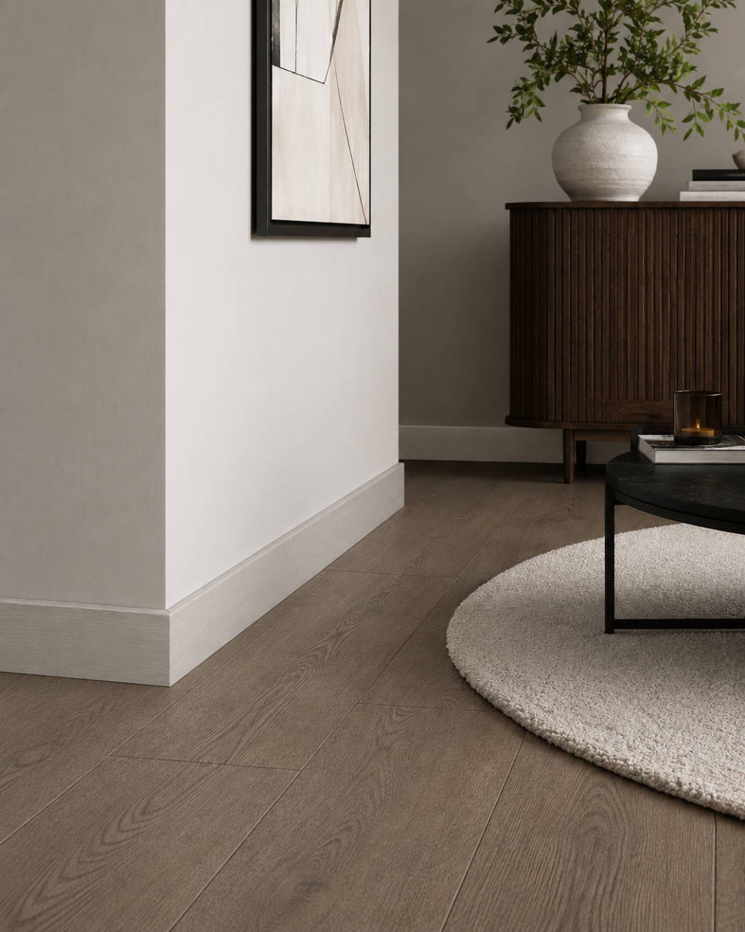 Rodapié con acabado tipo madera 60 mm, roble artico