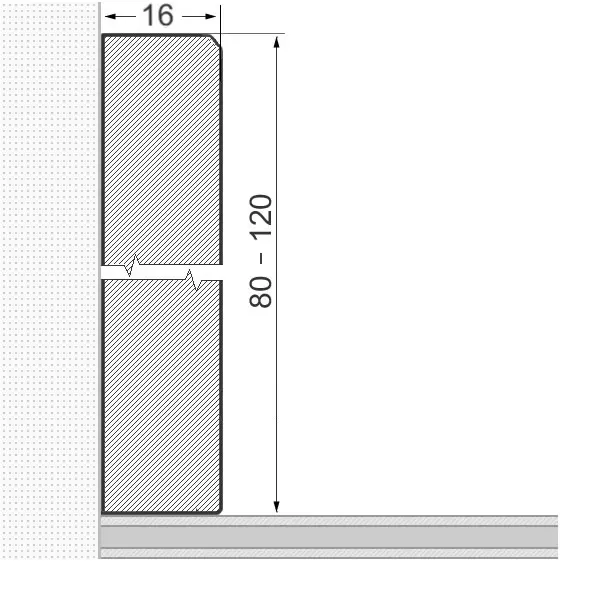 Massivholz-Sockelleiste 100x16mm gefast - Eiche geölt