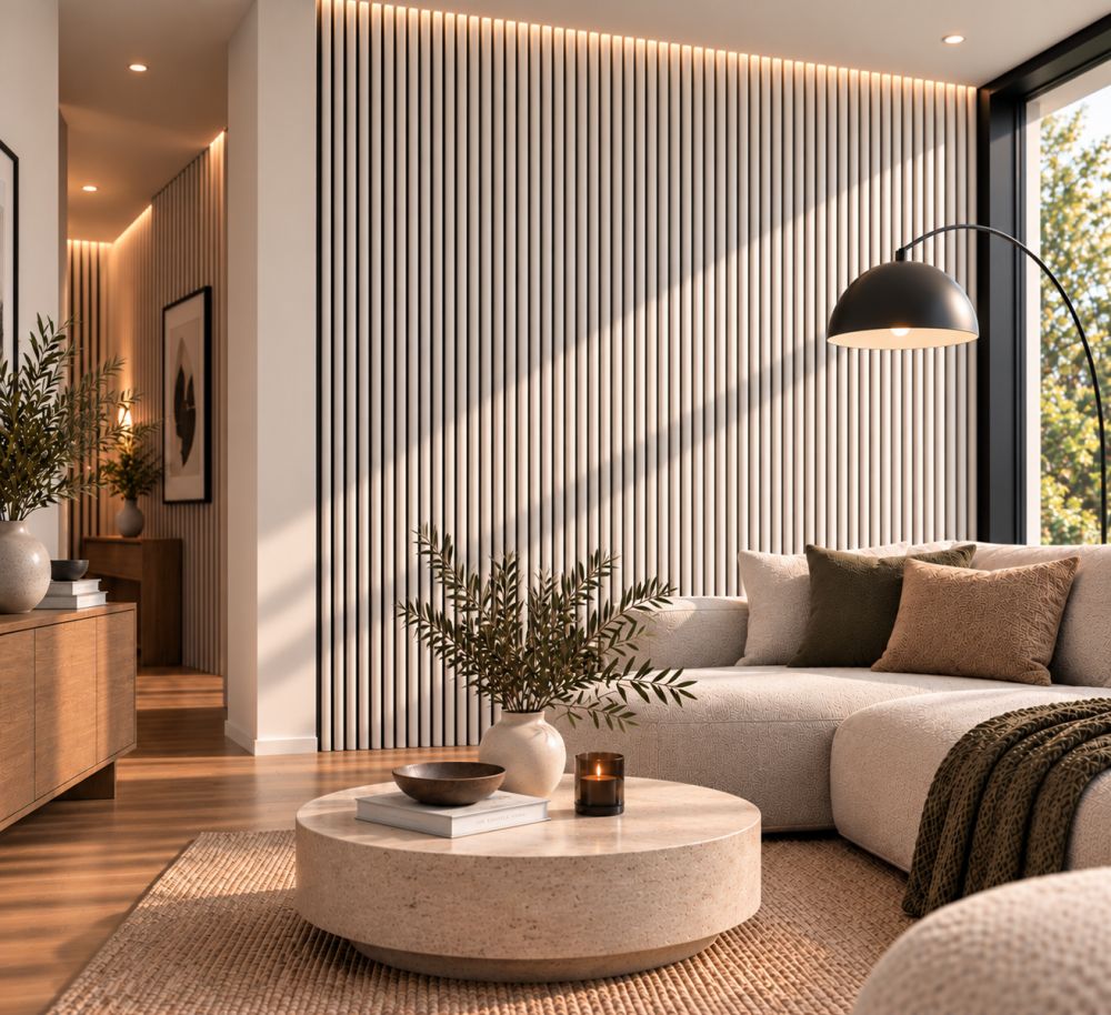Pannello acustico WAVE 2600 x 400 mm - Feltro acustico nero - White