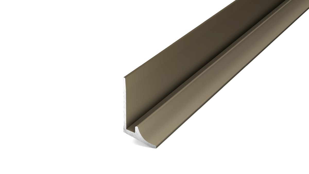 Prinz aluminio-rodapié 11 x 22 mm - N.º 380 - Acero inoxidable mate - 250 cm