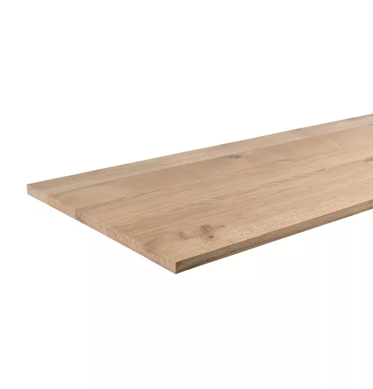 Massivholzplatte 22 mm Arbeitsplatte Tischplatte Eiche rustikal - durchgehende Lamellen