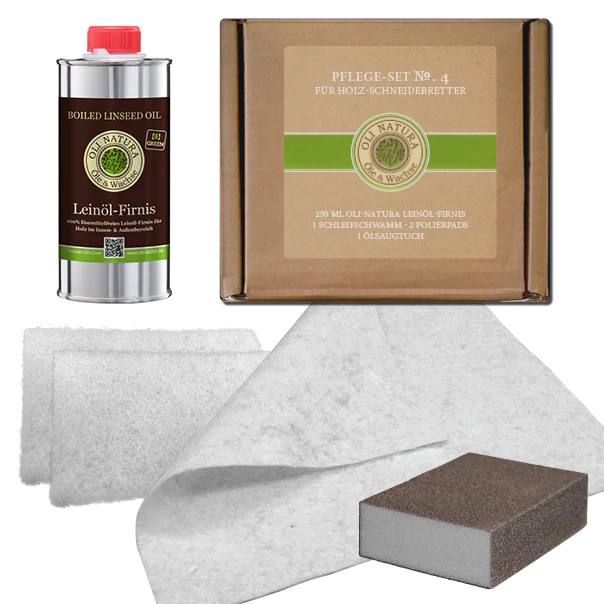 OLI NATURA Kit d'entretien No.4 avec vernis à l'huile de lin