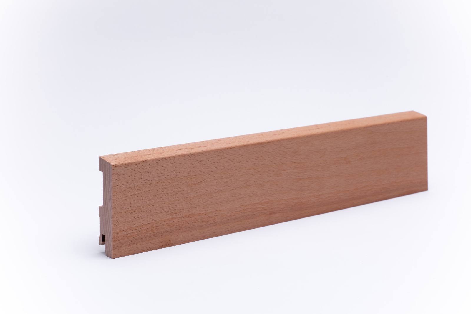 Rodapié de madera maciza biselado 80mm - Haya aceitada
