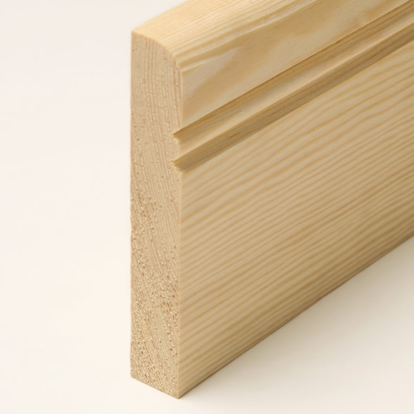 Plinthe en bois véritable profil Vieux Rhin 100mm pin naturel