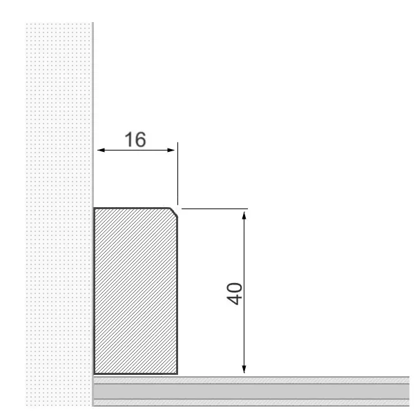 Massivholz-Sockelleiste 40x16mm gefast - Eiche geölt