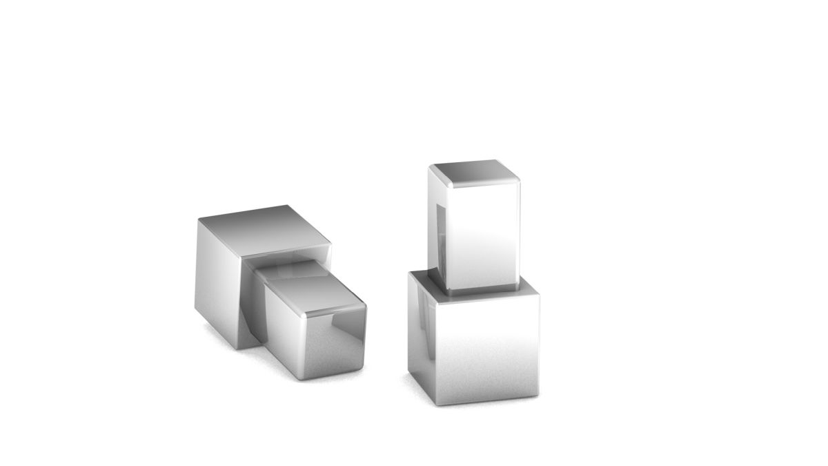 Prinz eckstück pour acier inoxydable-profilé carré 10 mm - Métal moulé - Acier inoxydable brillant