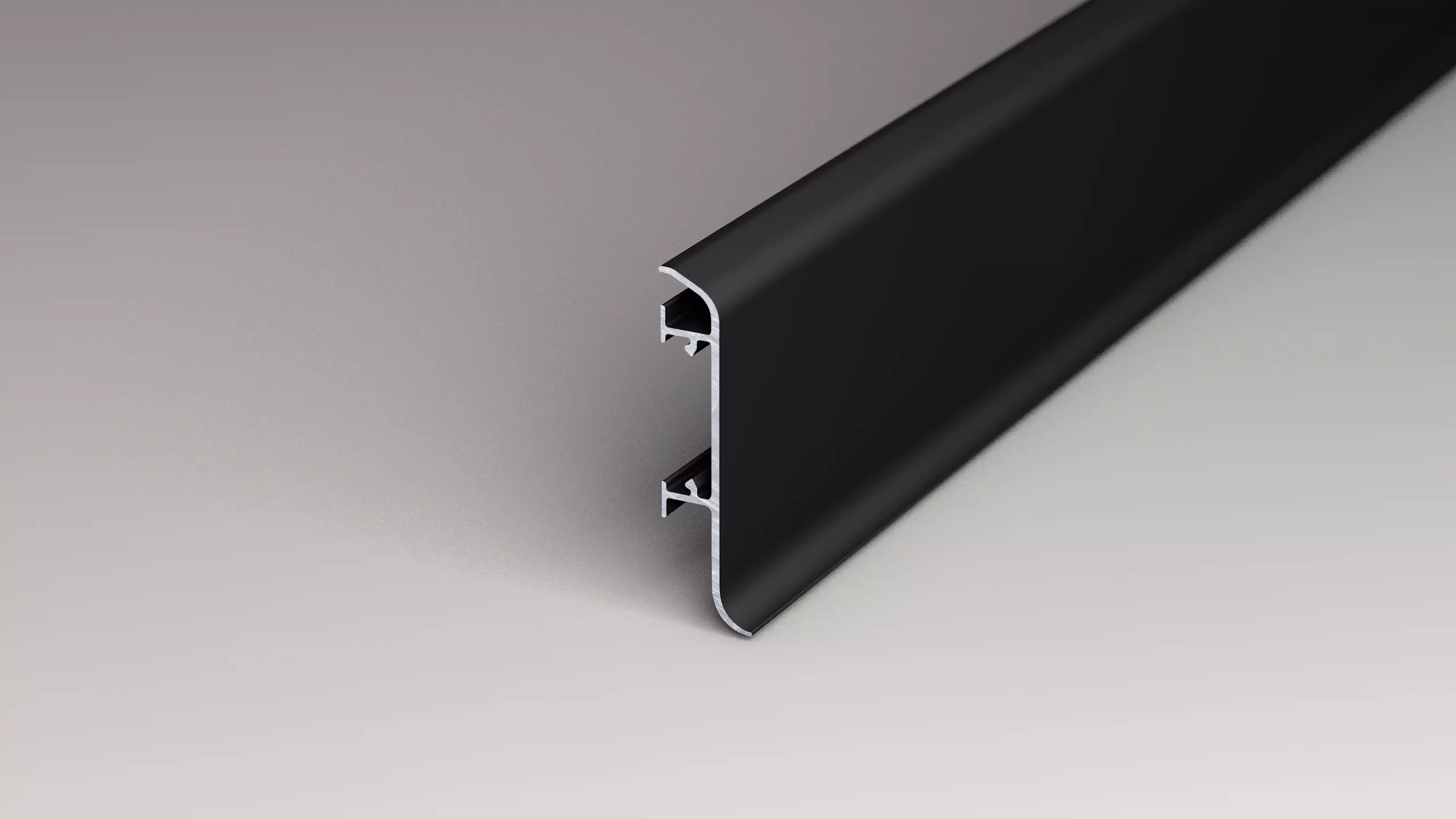 Metallclipsockelleiste - Schwarz pulverbeschichtet