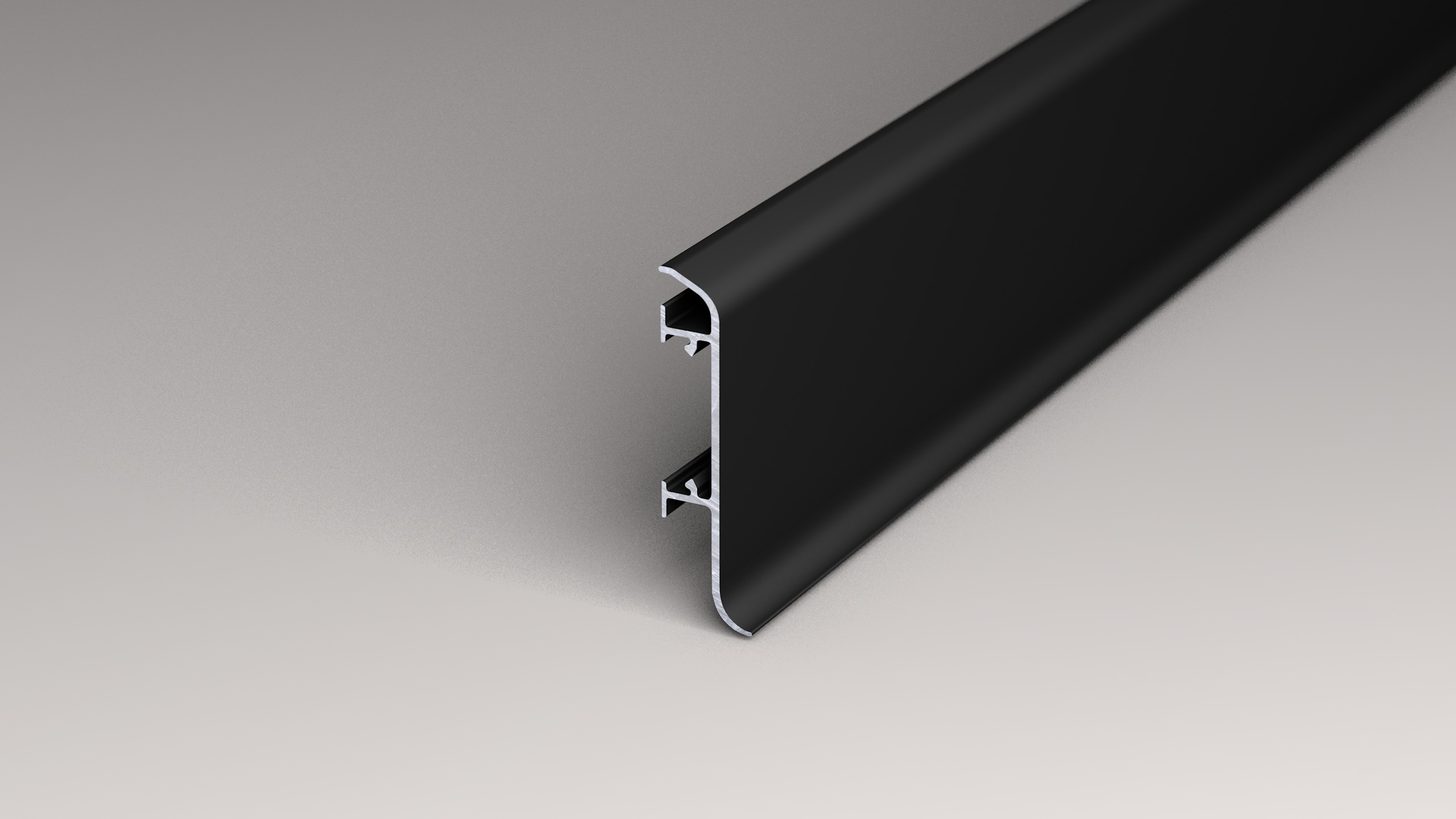 Plinthe en métal à montage avec clips revêtement par poudre noir