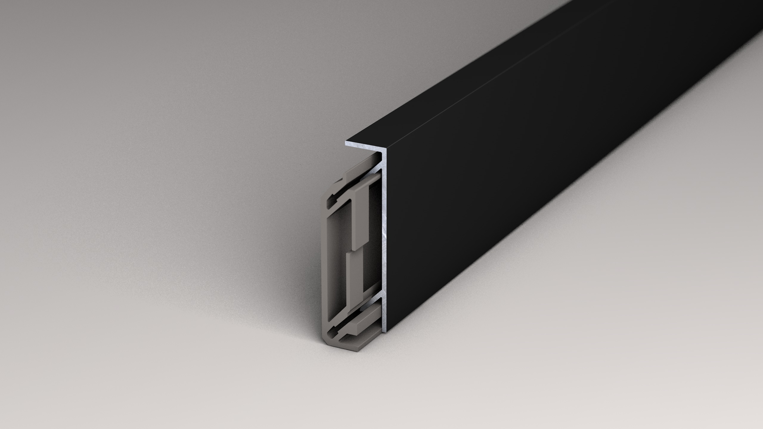 Plinthe en aluminium CULTUS 45 - revêtement par poudre noir