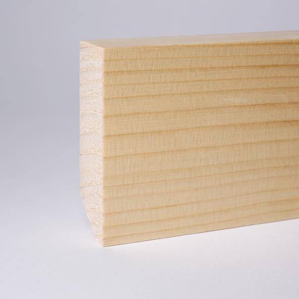 Plinthe en bois véritable carré 60 mm pin laqué