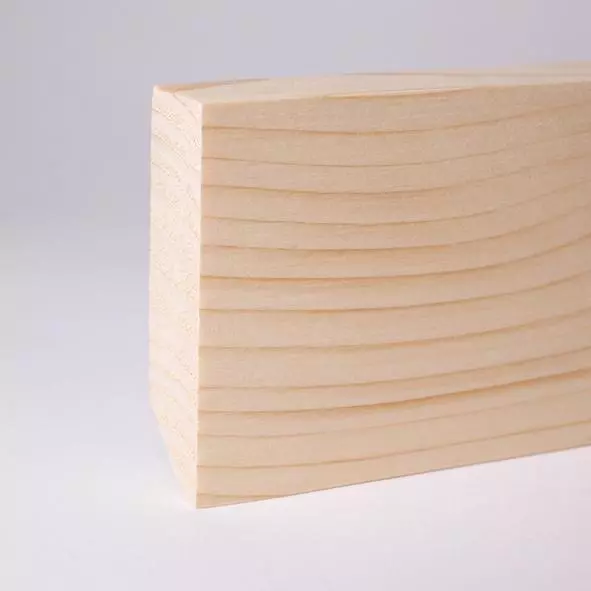 Vierkant Massivholz-Sockelleiste 80mm - Kiefer roh