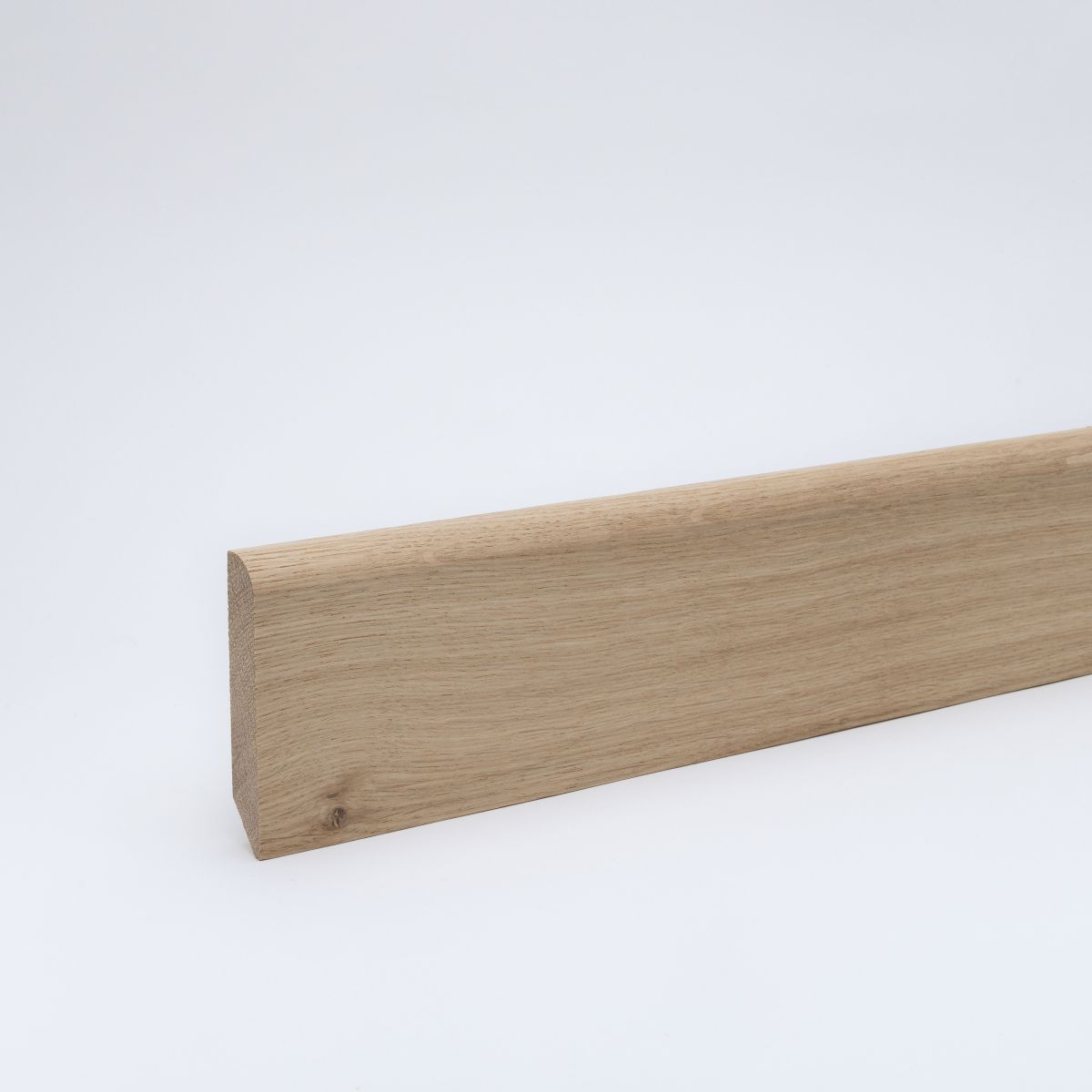 Plinthe en bois massif 80x16mm arrondie - chêne brut