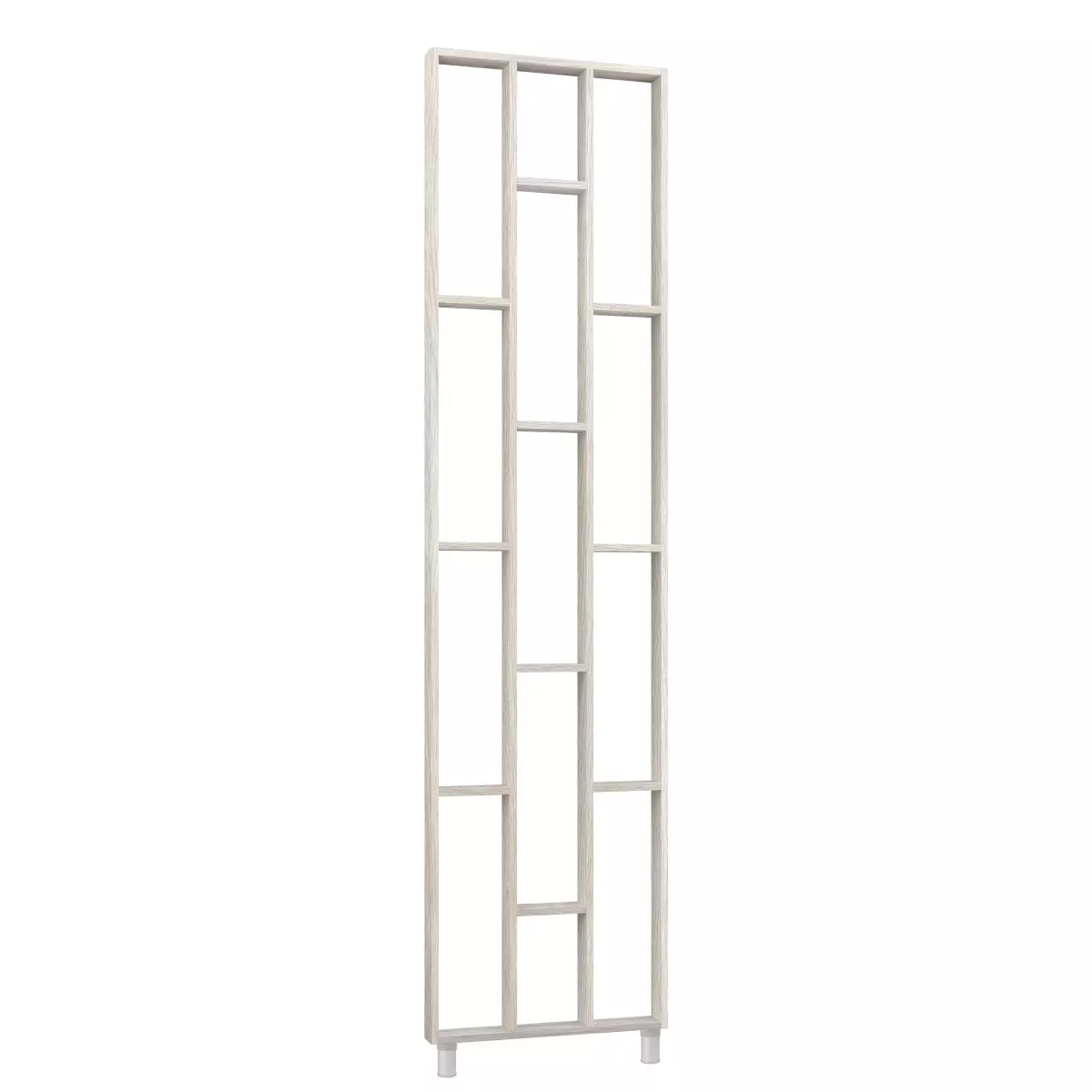 Design Raumteiler, Regalsystem 75 x 634 x 2500 mm - Eiche silber