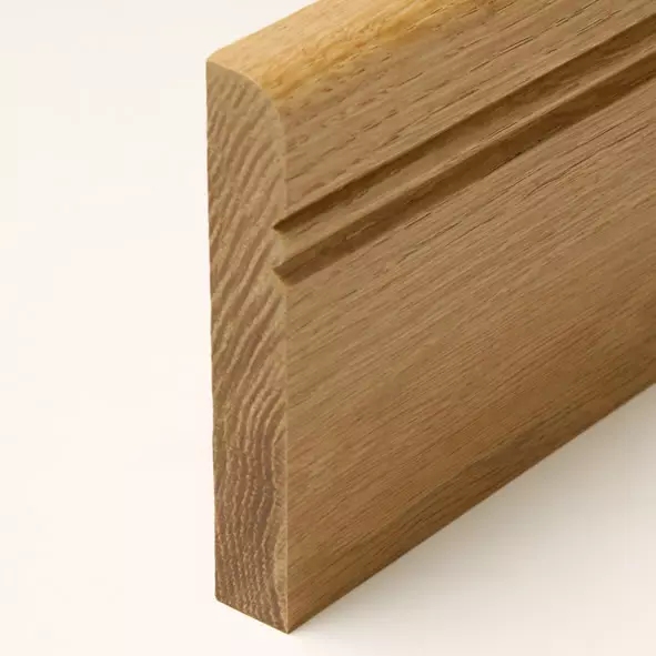 Alt-Reno Profil-Sockelleiste Massivholz 120mm - Eiche gelackt