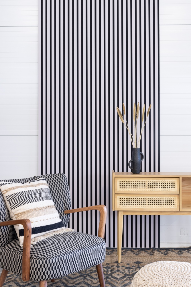 Panneau acoustique Acoustic+ Rose 3000 x 400 mm - feutre acoustique noir