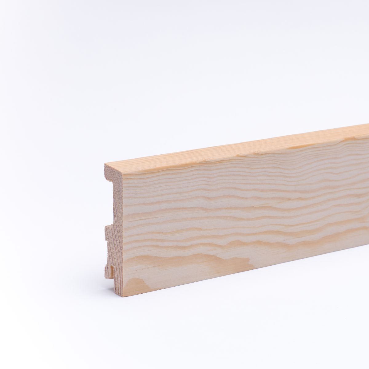 Plinthe en bois véritable avec à bord biseauté 80 mm pin naturel