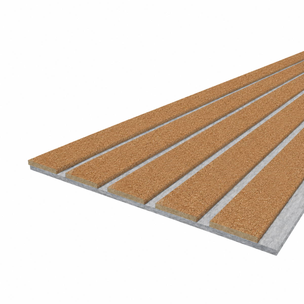 Pannello acustico LX 2600 x 400 mm - Feltro acustico grigio - sughero impiallacciato