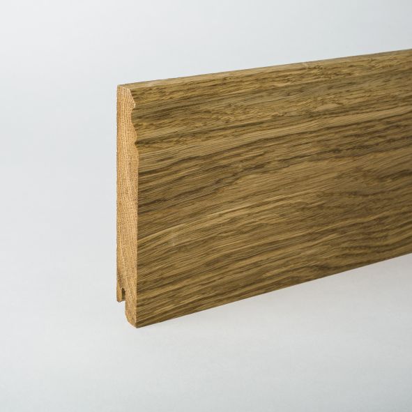 Plinthe en bois véritable profil Berlin 120mm chêne huilé