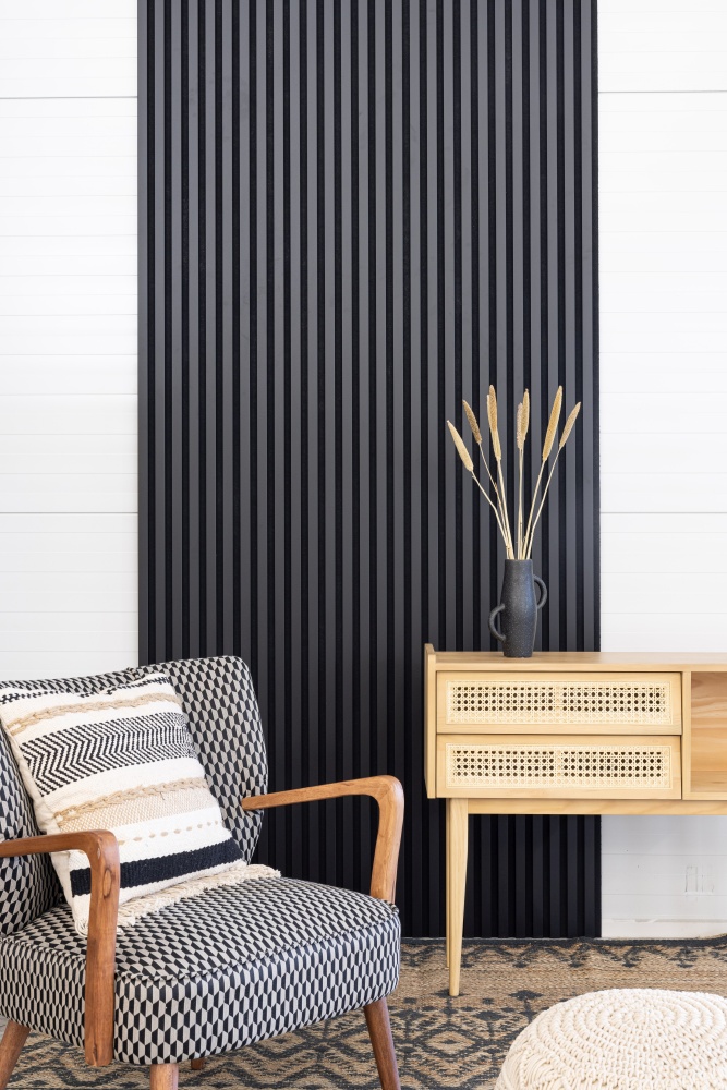 Acoustic+ Akustikpaneel Schwarz 2600 x 400 mm - Akustikfilz Schwarz