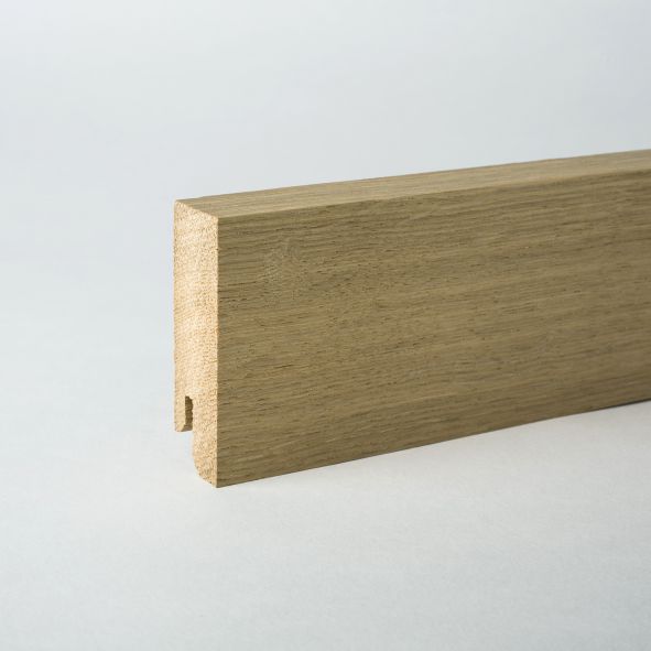 Plinthe en bois véritable carré 80mm chêne naturel