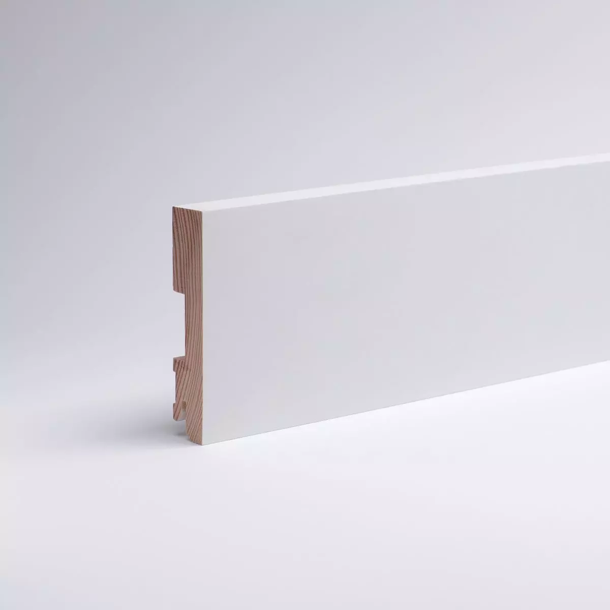 Vierkant Massivholz-Sockelleisten 100 mm - Weiß  RAL 9010