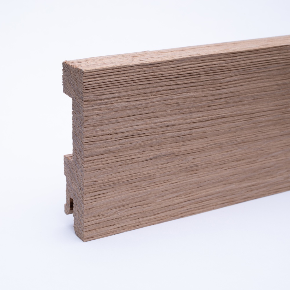 Plinthe en bois véritable carré 80mm chêne naturel