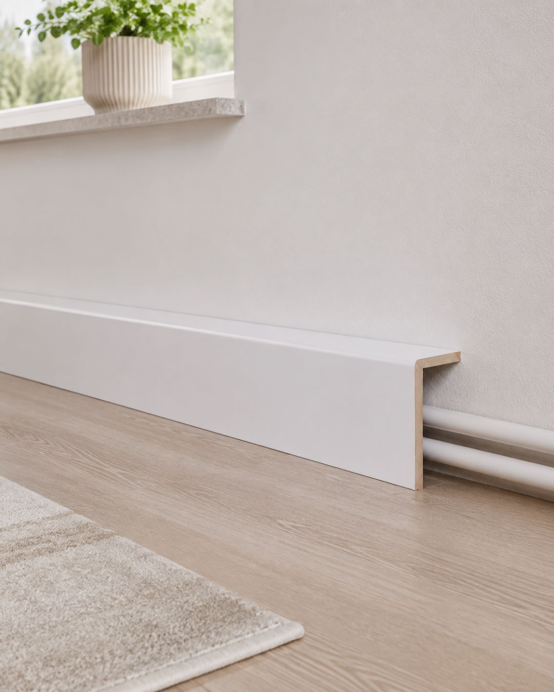 Copertura tubi del riscaldamento, battiscopa copritubi 120 mm – Bianco