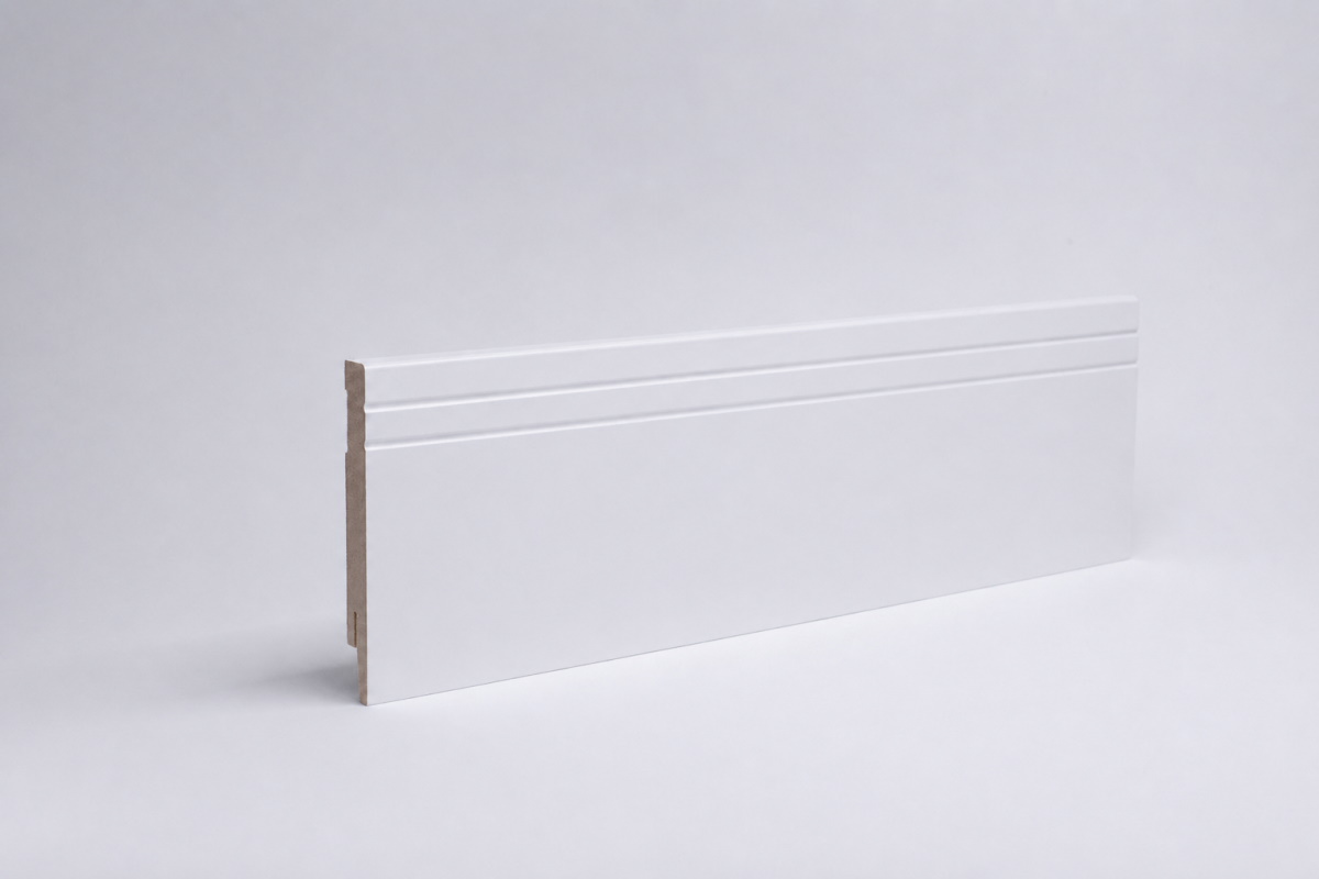 Rodapié Cottbusser perfil 120 mm MDF - blanco