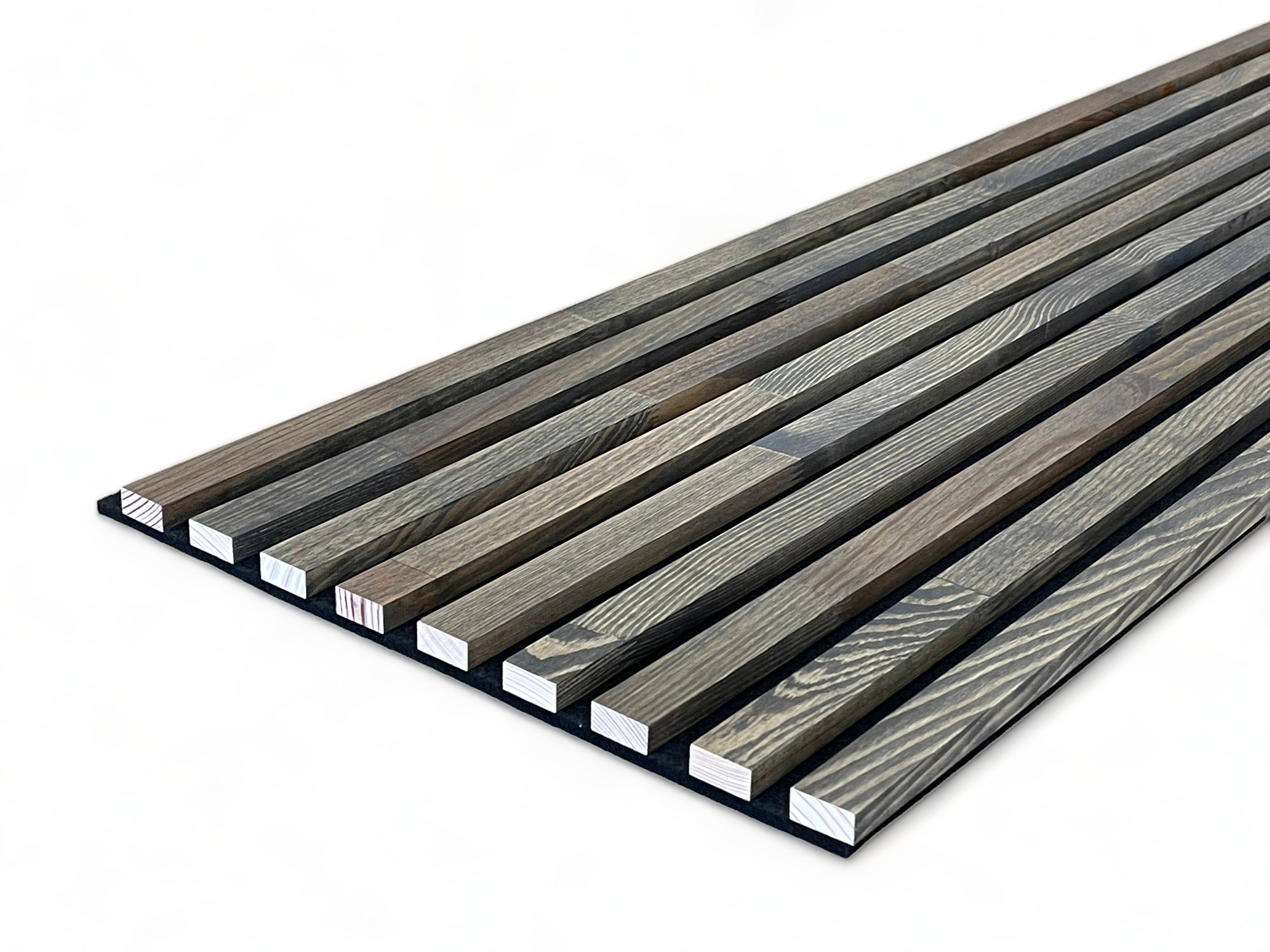 Muestras paneles acústicos madera maciza pino - Gris Carbón