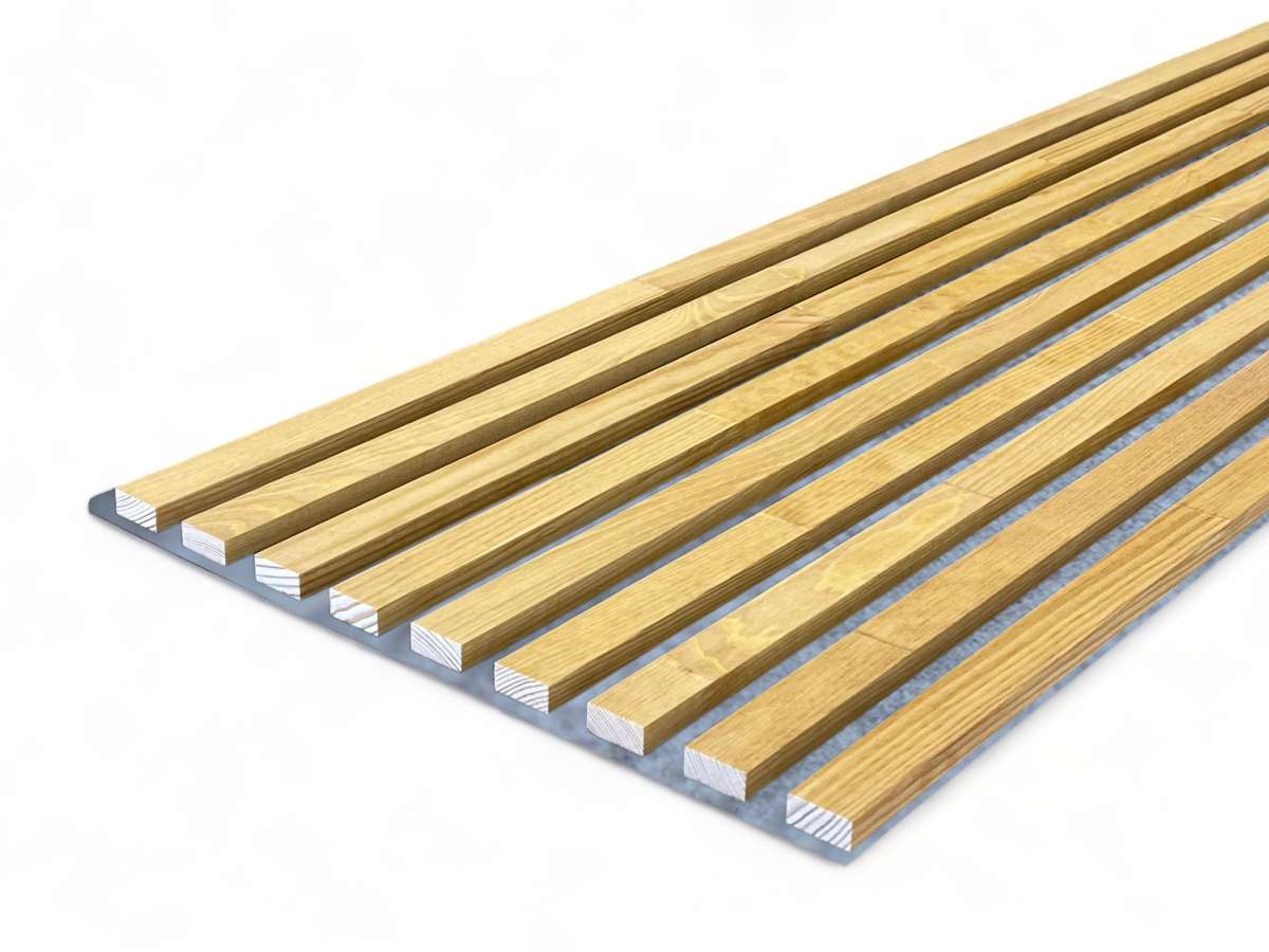 Panneaux acoustiques gris massifs 2600 x 400 mm Pin - Teak-Oil