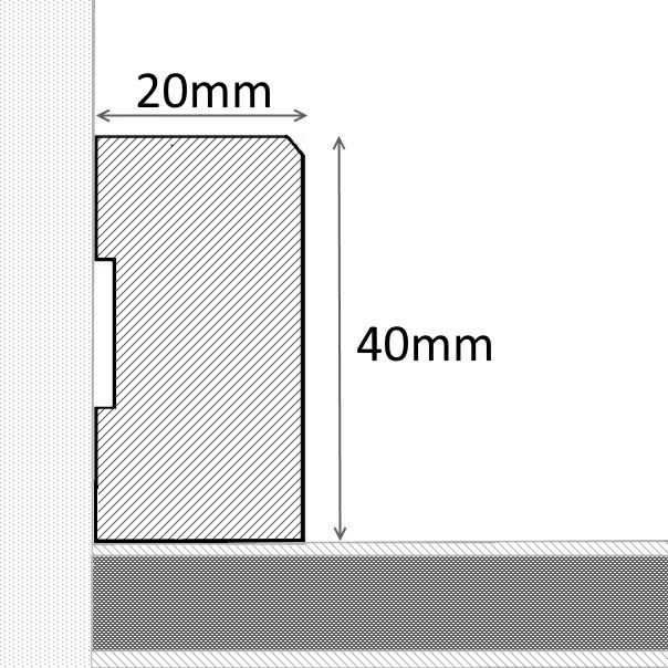 Plinthe en bois massif 40 mm chanfreinée - Chêne huilé