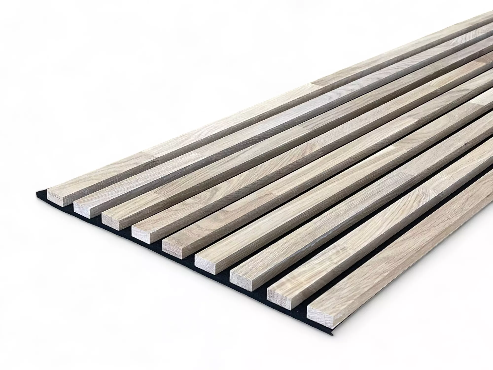 Massivholz Akustikpaneele 2600 x 400 mm Eiche natur - Cotton White