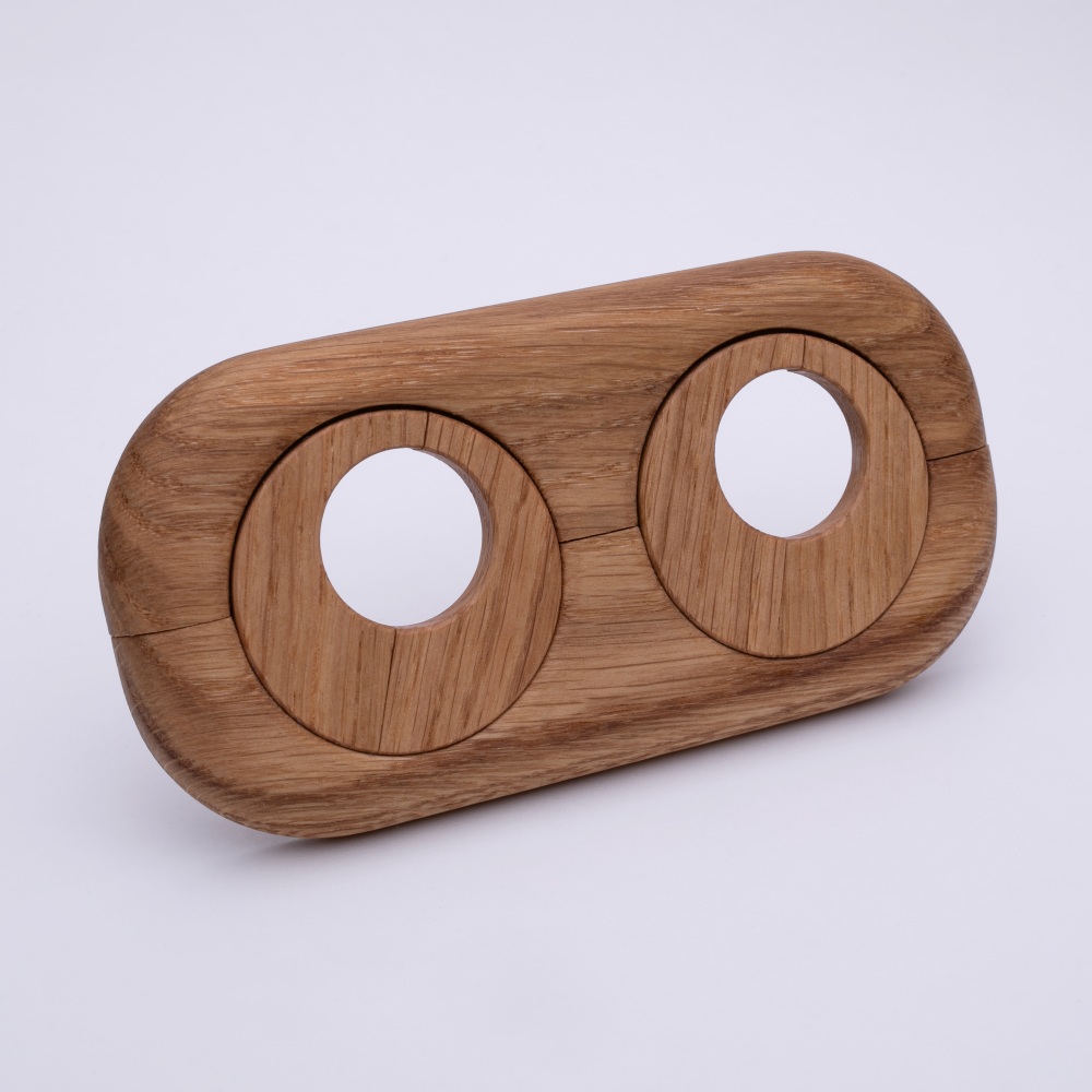 Rosette pour radiateurs en bois véritable sur des tubes d'un diamètre de 18 mm chêne