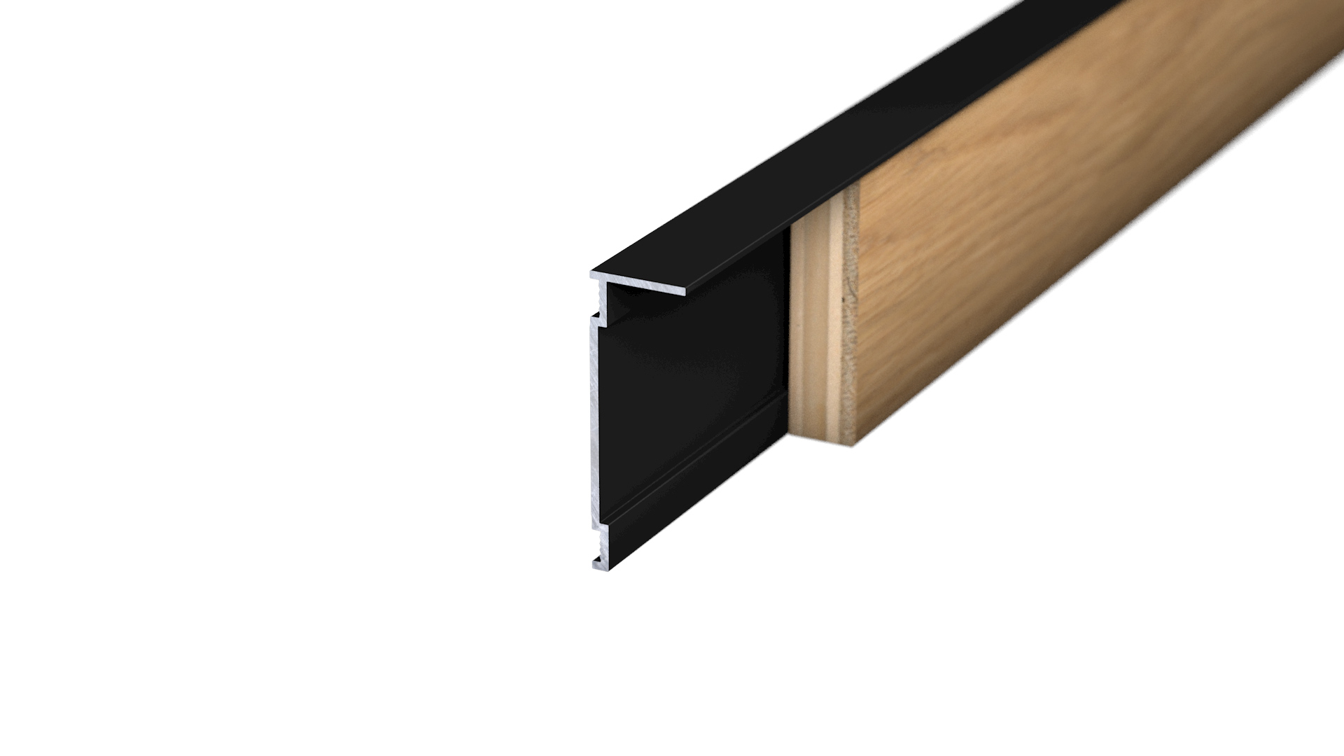 Plinthe d'angle 19 x 60 x 4.000 mm - noir laqué époxy