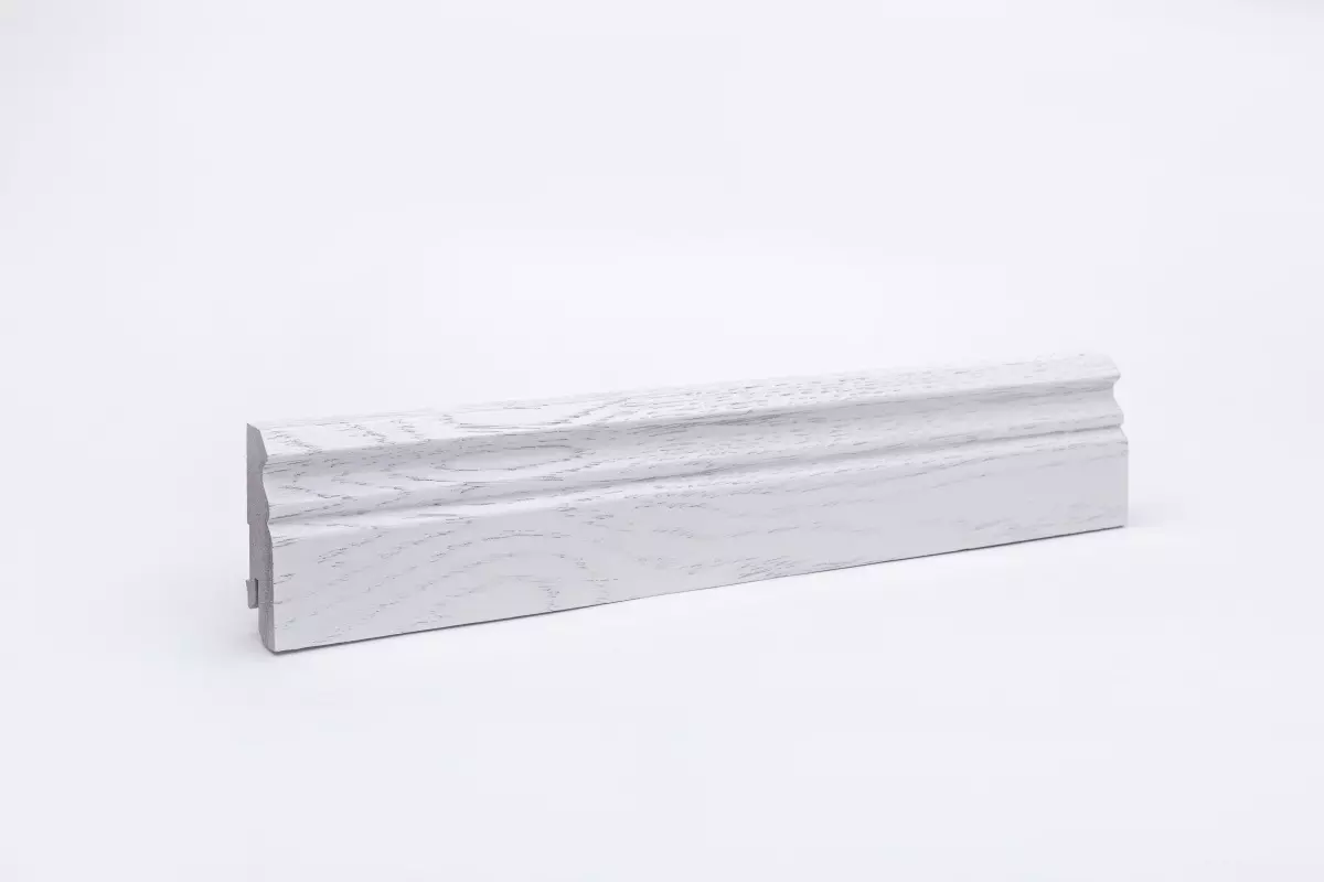 Sockelleiste Berliner Profil 60mm massiv - Eiche weiß lackiert