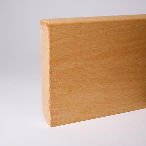 Plinthe en bois véritable avec à bord biseauté 120mm hêtre huilé