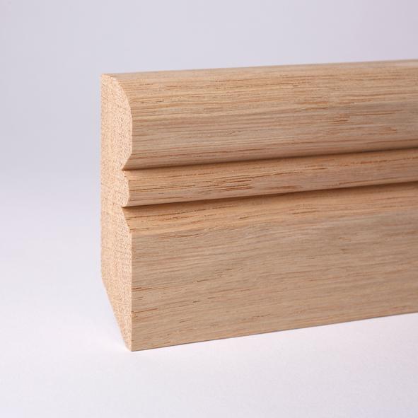 Plinthe en bois véritable profil Vieux Rhin 80mm chêne naturel