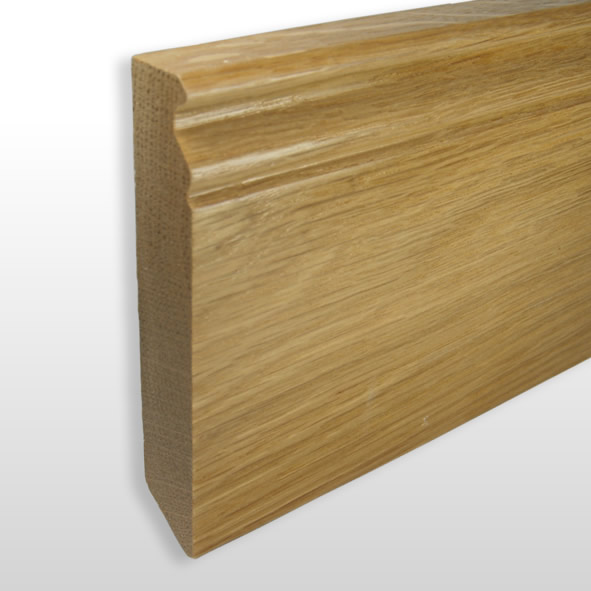 Plinthe en bois véritable profil Berlin 100mm chêne laqué