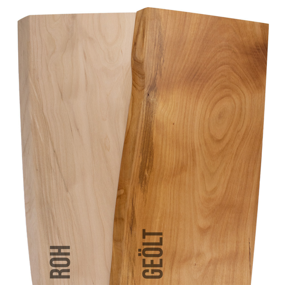 Planche en cerisier 25 mm rustique bord d'arbre d'un côté - profondeur 20 cm