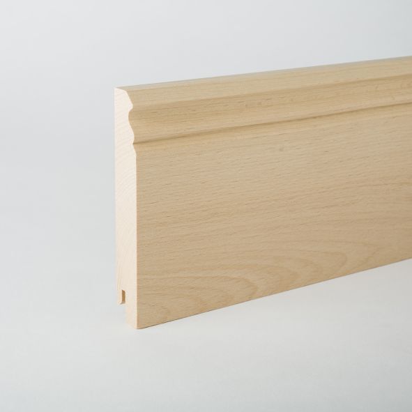 Plinthe en bois véritable profil Berlin 100mm hêtre naturel