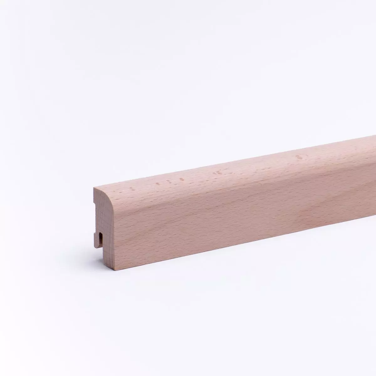 Massivholz-Sockelleiste 40mm abgerundet - Buche roh