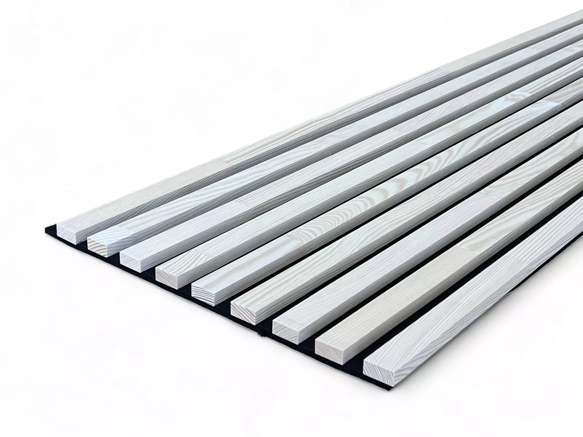 Massivholz Akustikpaneele 2600 x 400 mm Eiche natur - Light White