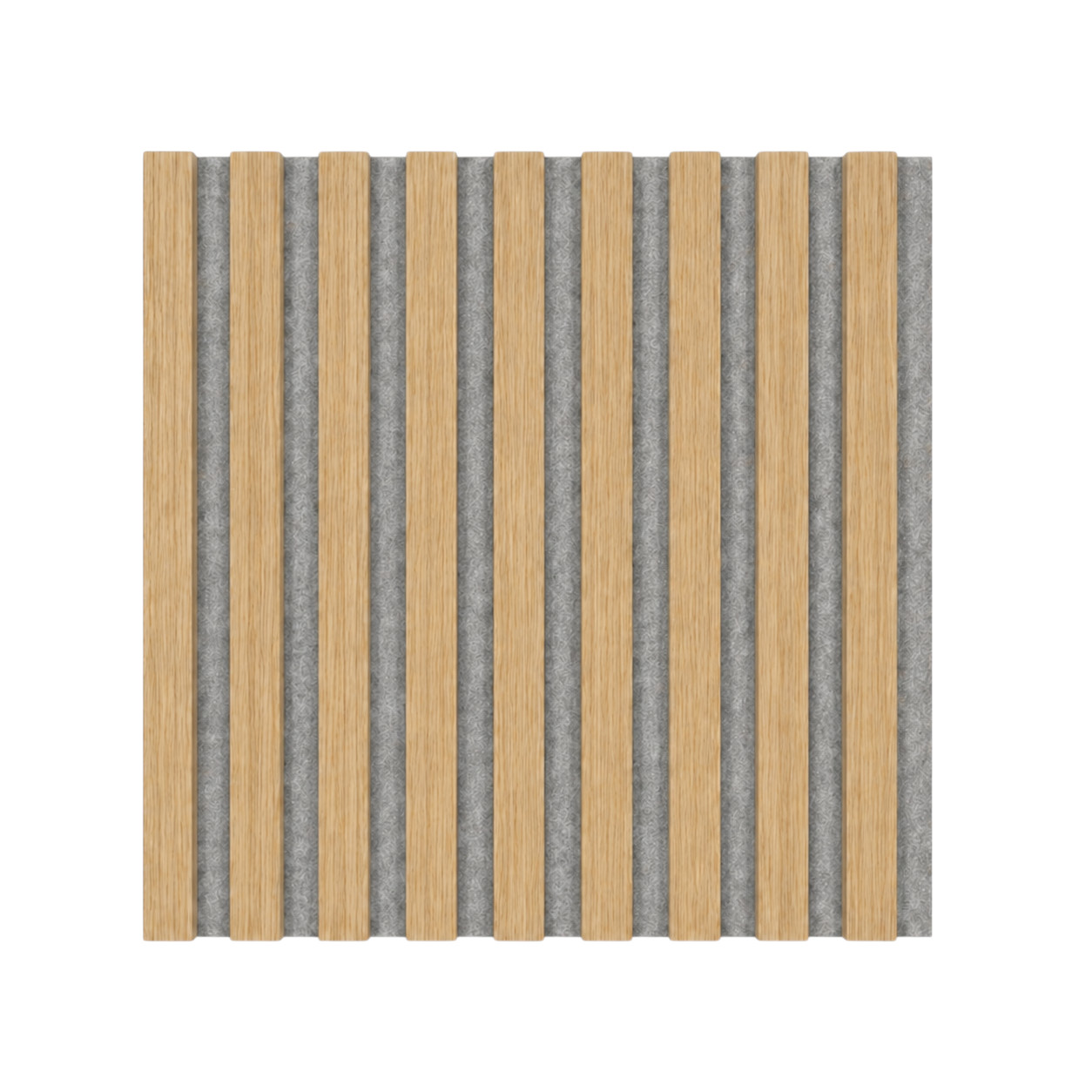 Panel acústico Acoustic+ Premium roble barnizado 400 x 400 mm - Fieltro acústico gris