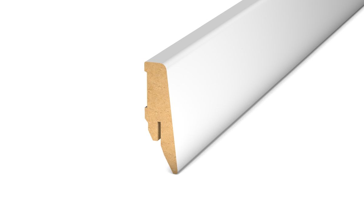 Prinz MDF-plinthe 18 x 58 mm - N° 809 - Film d’apprêt blanc - 250 cm