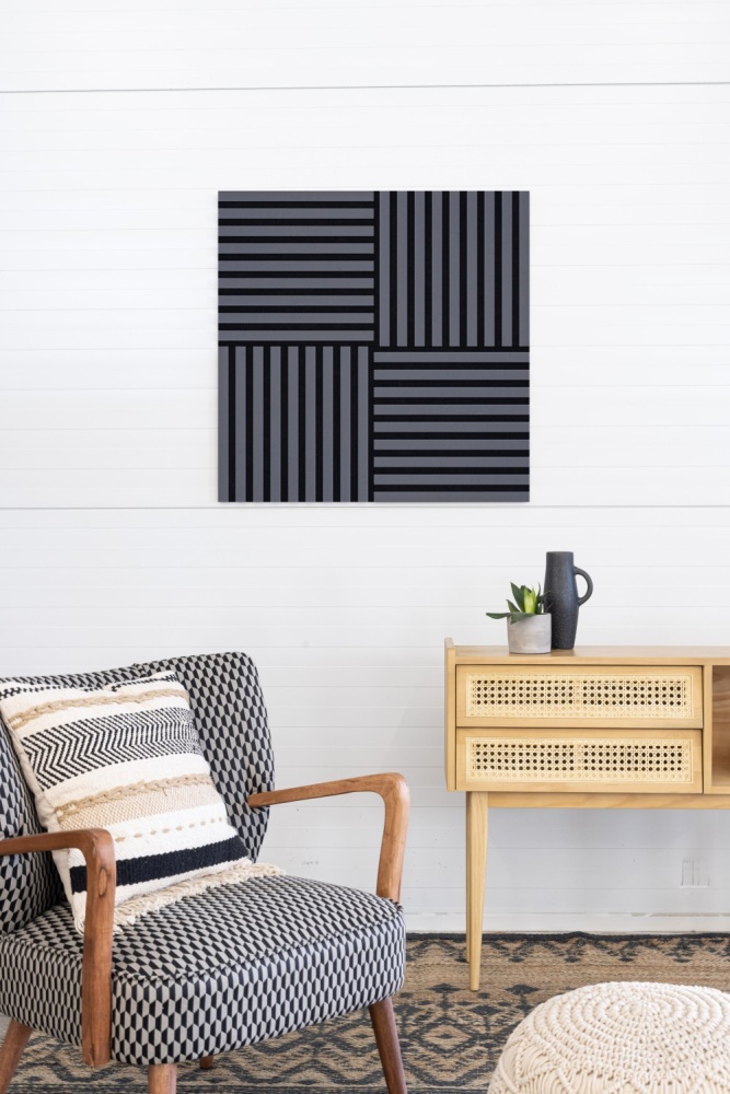 Acoustic+ Akustikpaneel Grau-Anthrazit 400 x 400 mm - Akustikfilz Schwarz