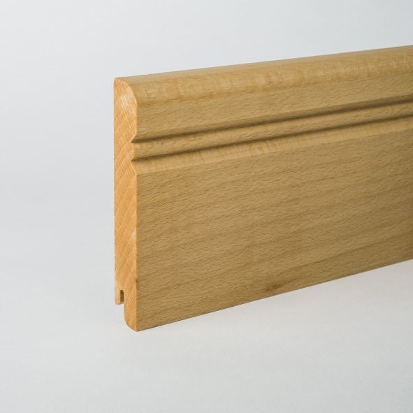 Plinthe en bois véritable profil Vieux Rhin 100mm hêtre huilé