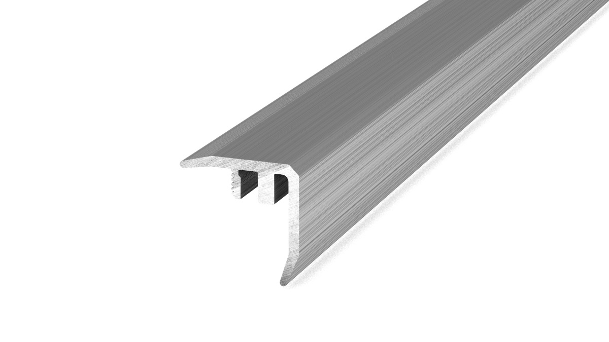 Bordure d'escalier DESIGN-STEP en acier inoxydable brossé - 2,50 m