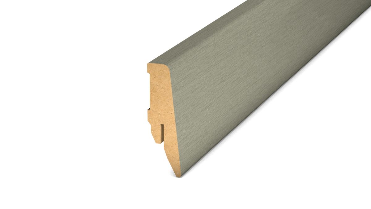 Prinz MDF-plinthe 18 x 58 mm - N° 809 - Acier inoxydable brossé - 250 cm