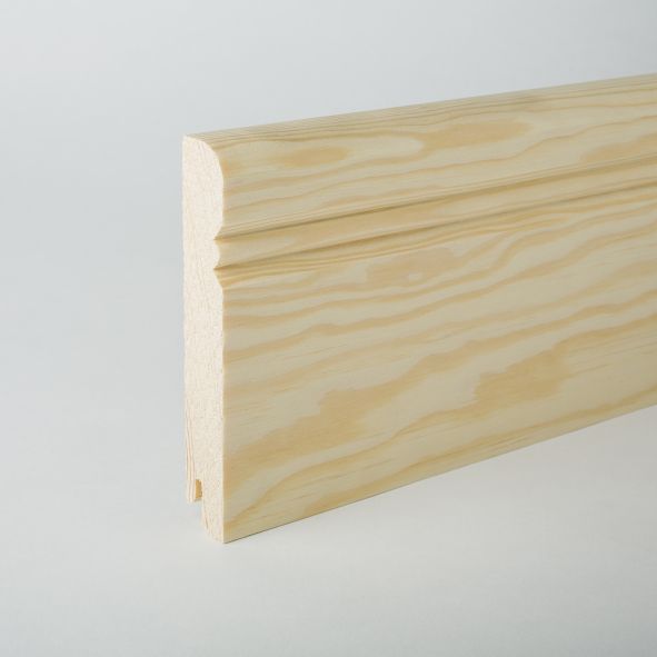 Plinthe en bois véritable profil Vieux Rhin 120mm pin naturel