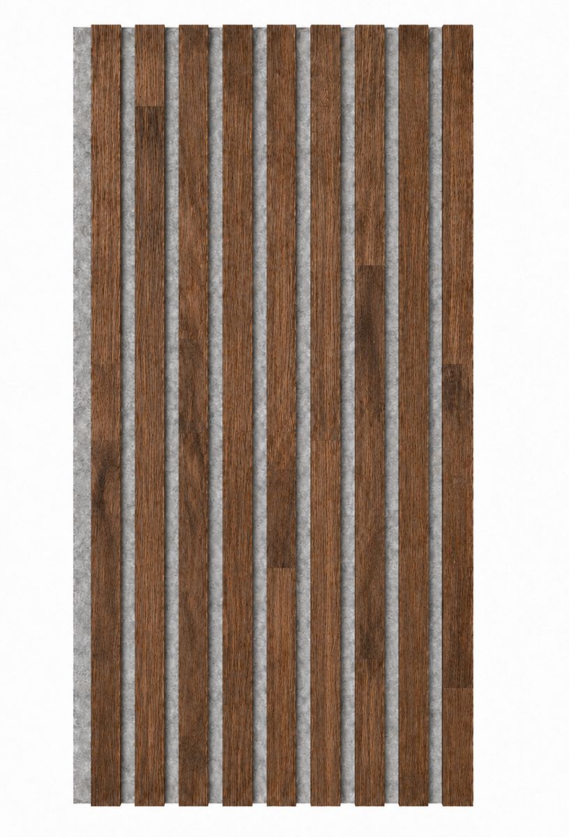 Panel acústico de madera maciza Acoustic+ Gris 2600 x 400 mm - Roble natural - Aceite de nogal